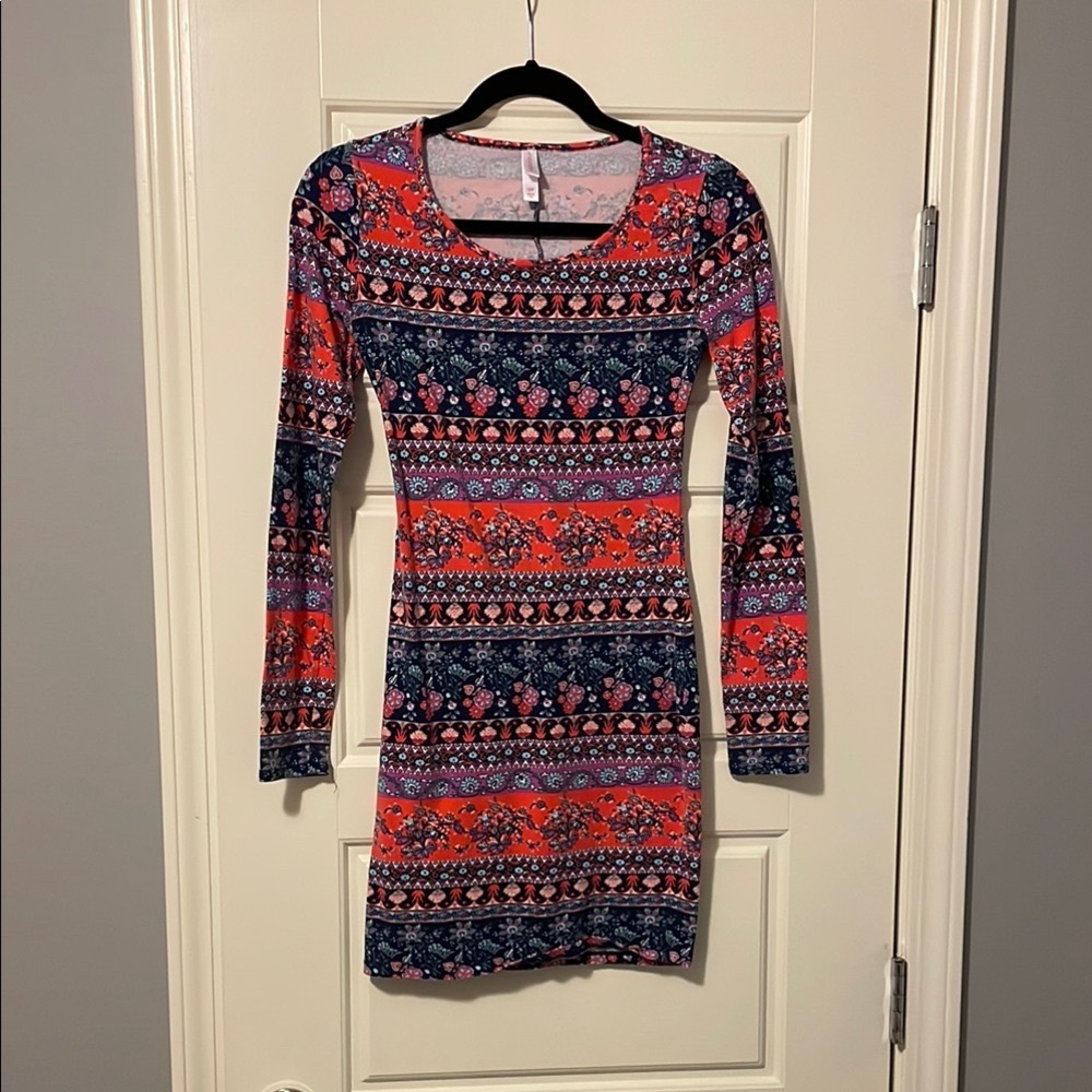 Orange floral dress